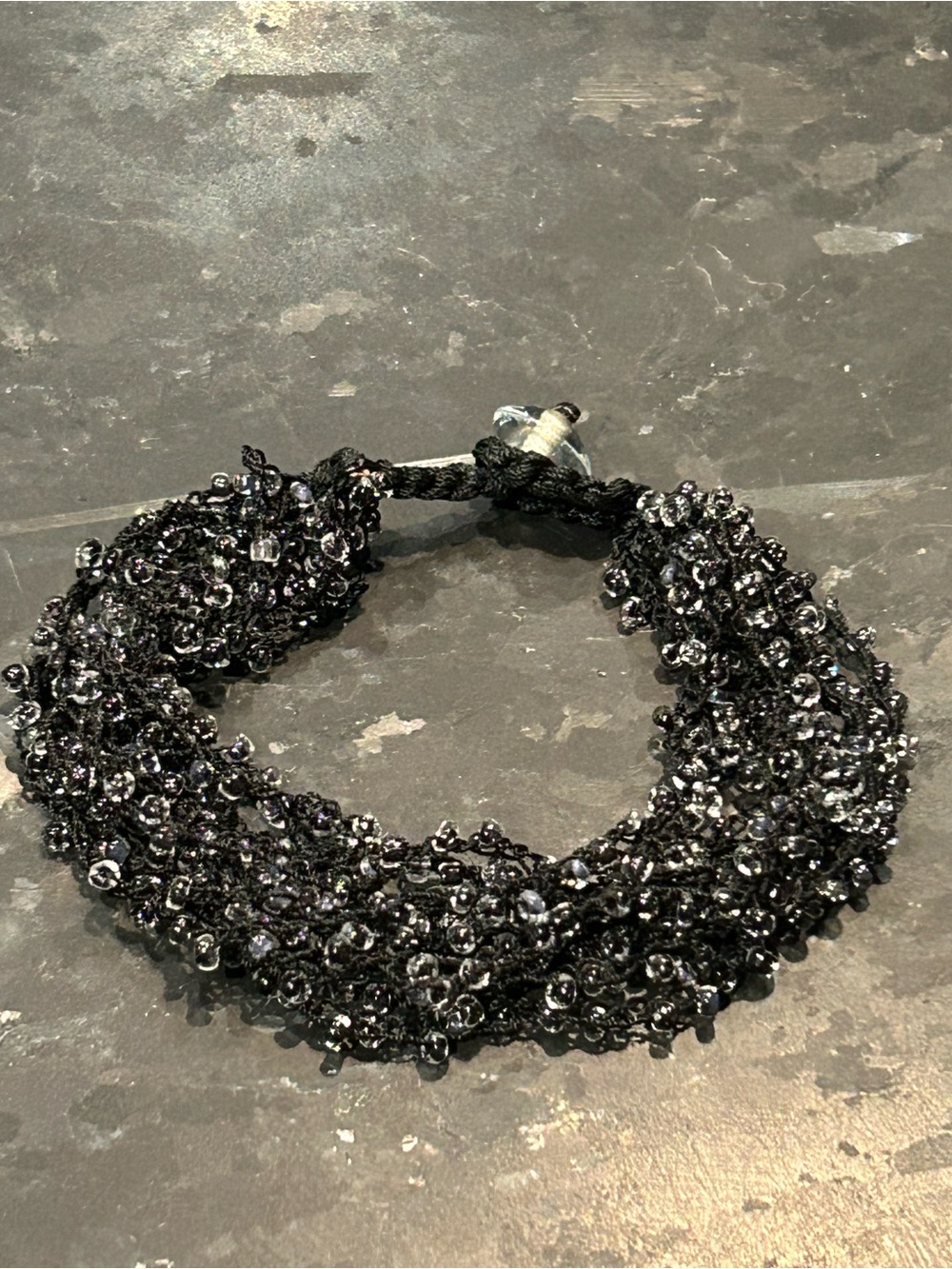 Black Beaded Bracelet - S/M